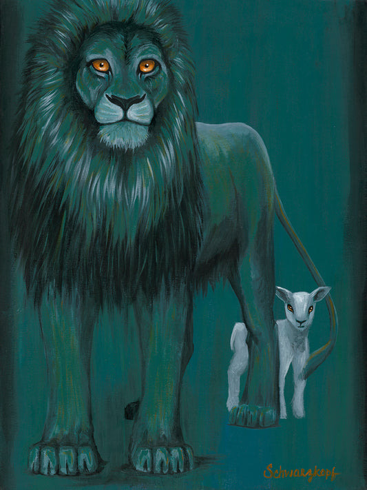 Fine Art Print, Lion and Lamb