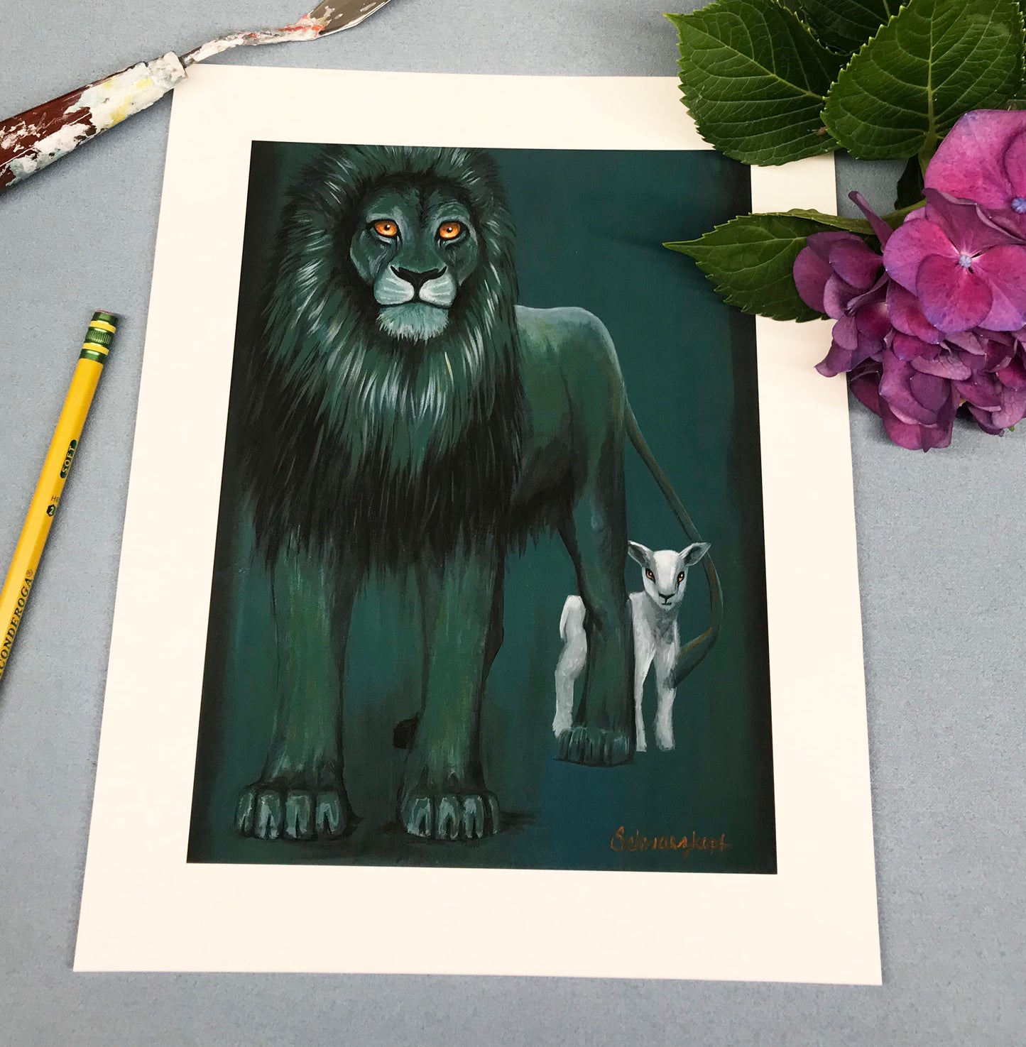 Fine Art Print, Lion and Lamb